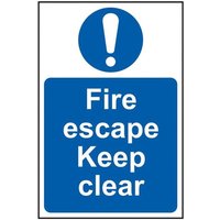 Scan Fire Escape Keep Clear - Pvc Sign 200 X 300mm