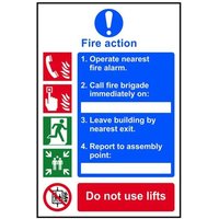 Scan Fire Action Procedure, Style 1 - Pvc Sign 200 X 300mm