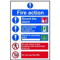 Scan Fire Action Procedure, Style 2 - Pvc Sign 200 X 300mm