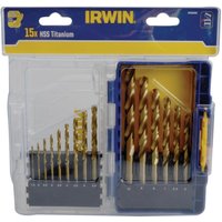 IRWIN Hss Titanium Metal Drill Bit Set, 15 Piece