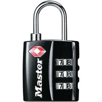 Master Lock Tsa 3-digit Combination Black Finish 30mm Padlock in True Black
