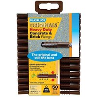 PLASPLUGS Heavy-duty Concrete & Brick Fixings in Brown