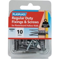 PLASPLUGS Regular-duty Fixings & Screws Pack Of 10