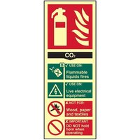 Scan Fire Extinguisher Composite Co2 - Photoluminescent 75 X 200mm