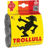 Trollull Steel Wool Pads, Assorted Grades (pack 3)