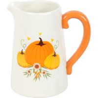 Something Different Autumn Ceramic Pumpkin Flower Jug in White