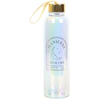 Something Different Manifest Your Life Iridescent Glass 500ml Water Bottle in Gold