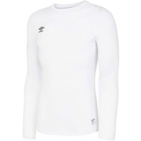 Umbro Men's Core Crew Neck Long-Sleeved Base Layer Top in White | Size: Small