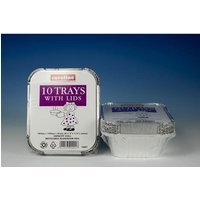 Caroline Foil Trays & Lids 16oz 103 x 129 x 41mm 10pk 1001