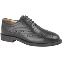 Grafters Men's Art Leather Brogues in Black | Size: 12