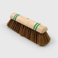 Universal Textiles Head Only 12" Synthetic Natural Coco Sweeping Broom Threaded Green Stripe