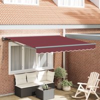 Berkfield Home Retractable Awning Manual Burgundy Red 300x250 cm Polyester