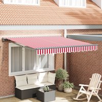 Berkfield Home Retractable Awning Manual Red & White Stripe 300x250 cm