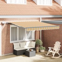 Berkfield Home Manual Retractable Awning with LED Multicolour Stripe 300x250 cm in Yellow