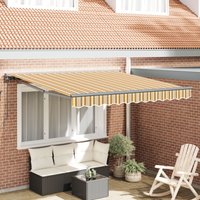 Berkfield Home Retractable Awning Manual Yellow & grey 300x250 cm