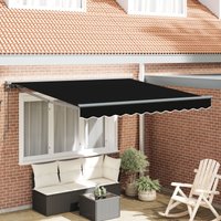 Berkfield Home Retractable Awning Manual Black 300x250 cm Polyester