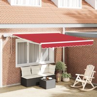 Berkfield Home Manual Retractable Awning with LED Red 300x250 cm