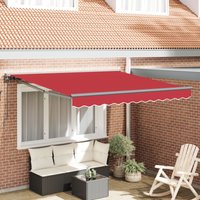 Berkfield Home Retractable Awning Manual Red 300x250 cm Polyester