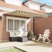 Berkfield Home Retractable Awning Manual Green & Yellow 300x250 cm Polyester