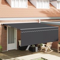 Berkfield Home Retractable Awning Manual Orange & White 350x250 cm Polyester