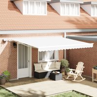 Berkfield Home Manual Retractable Awning with LED White 400x300 cm
