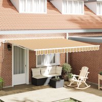 Berkfield Home Manual Retractable Awning Multicolour Stripe 400x350 cm in Orange