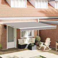 Berkfield Home Manual Retractable Awning Light Grey 400x350 cm