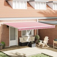 Berkfield Home Manual Retractable Awning Red & White Stripe 450x300 cm