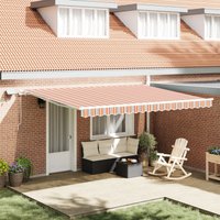 Berkfield Home Manual Retractable Awning with LED Multicolour Stripe 450x300 cm
