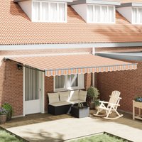 Berkfield Home Retractable Awning Manual Blue & orange 450x300 cm