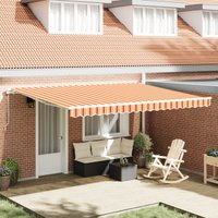 Berkfield Home Manual Retractable Awning Yellow & Orange 450x350 cm in Beige