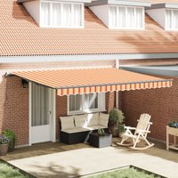 Berkfield Home Manual Retractable Awning Yellow & Orange 450x350 cm