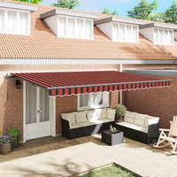 Berkfield Home Manual Retractable Awning Orange & Brown 500x300 cm