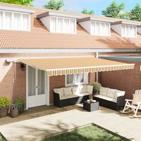 Berkfield Home Manual Retractable Awning with LED Multicolour Stripe 500x350 cm