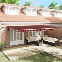Berkfield Home Manual Retractable Awning with LED Orange & Brown 600x350 cm