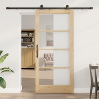 Berkfield Home Sliding Door with Hardware Set "ORKDAL" 93x202 cm in Beige