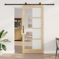 Berkfield Home Sliding Door with Hardware Set 'ORKDAL'93x211 cm in Beige | Size: 93x211 cm