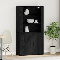 Berkfield Home Highboard Black Oak Engineered Wood
