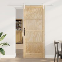 Berkfield Home Sliding Door with Hardware Set 86x211 cm Solid Wood Pine