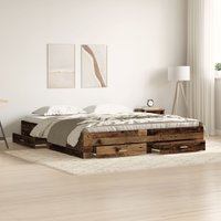 Berkfield Home Bed Frame with Drawers Old Wood 180x200 cm Engineered Wood in Brown