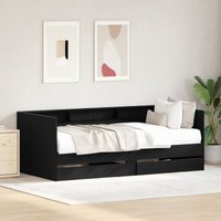 Berkfield Home Black Oak Daybed with Drawers Black oak Engineered wood