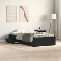 Berkfield Home Bed Frame Black Oak 90x190 cm Engineered Wood
