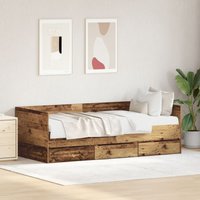 Berkfield Home Daybed Old Wood Engineered Wood 90 x 190 cm Sturdy Daybed in Brown