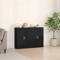 Berkfield Home Sideboards 2 pcs Black Oak 60x31x84 cm Engineered Wood | Size: 60 x 31 x 84 cm