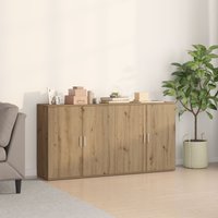 Berkfield Home Sideboards 2 pcs Artisan Oak 79x38x80 cm Engineered Wood in Brown | Size: 79 x 38 x 80 cm