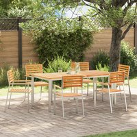 Berkfield Home Stacking Garden Chairs 6 pcs 54.5x56x89 cm Solid Wood Teak in Brown