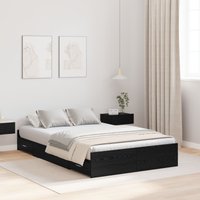 Berkfield Home Storage Bed Frame with Drawer with Headboard with Storage Black oak 120 x 200 cm Wood
