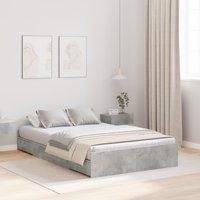 Berkfield Home Storage Bed Frame Concrete grey 120 x 200 cm Melamined wood