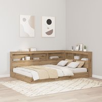 Berkfield Home Storage Headboard with Shelf Artisan oak 120 cm Engineered wood in Brown