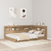 Berkfield Home Storage Headboard with Shelf with Headboard with Storage Artisan oak 140 cm Melamine in Brown
